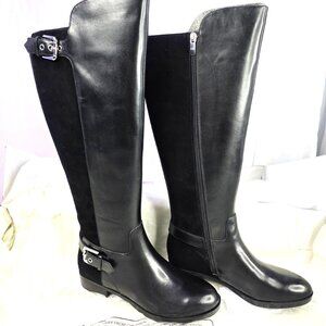 Marc Fisher Damsel Leather and Suede Knee High Riding Boots